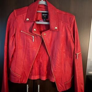 BRAND NEW Insight brand  vegan leather Moto jacket in red